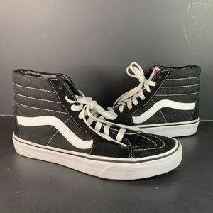 Vans Hi-Top Shoes Skate SK8 Sneakers Black Suede Lace Up Women’s 9.0 Men’s 7.5